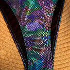 Damen Triangel-Bikini mit schimmerndem Schlangendesign R&B