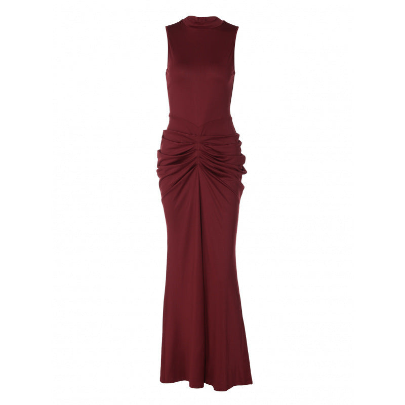 Damen Elegantes Maxikleid mit figurschmeichelndem Schnitt und hochgeschlossenem Design R&B