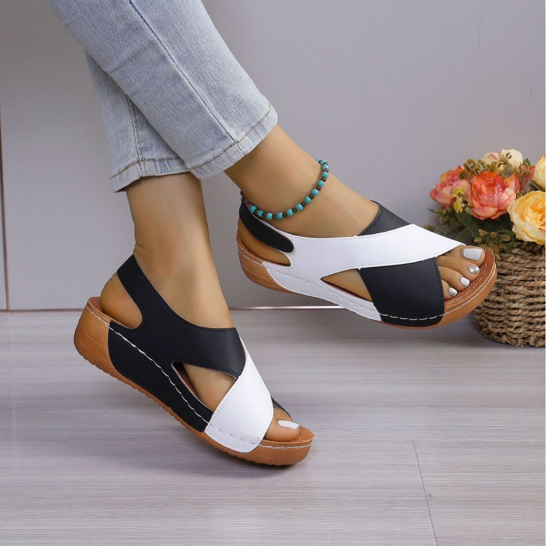 Damen modische Sandalen mit verstellbarem Riemen und anatomischem Fußbett R&B
