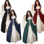 Damen historisches Kleid mit romantischem V-Ausschnitt und voluminösen Ärmeln R&B