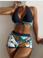 Damen Bikini-Set mit floralem Muster und herausnehmbarem Push-Up-BH R&B