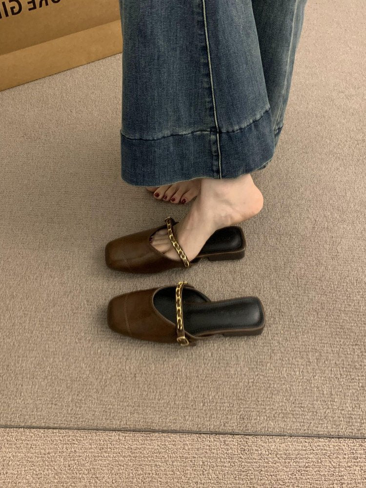 Damen luftige Clogs mit elegantem Kettenakzent und ergonomischer Fußbettgestaltung R&B
