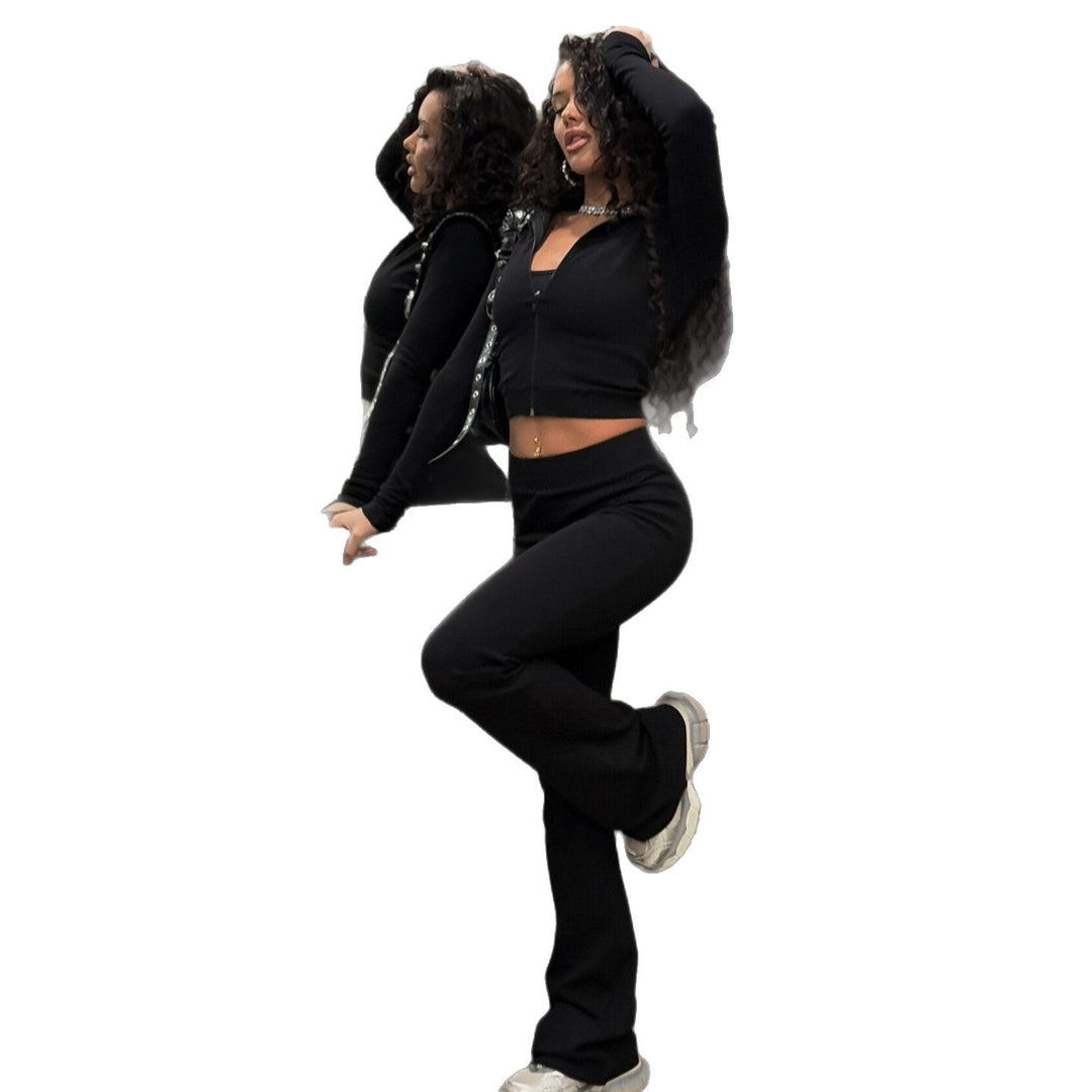 Damen sportliches Kapuzenoberteil mit figurformendem Schnitt und Reißverschluss R&B