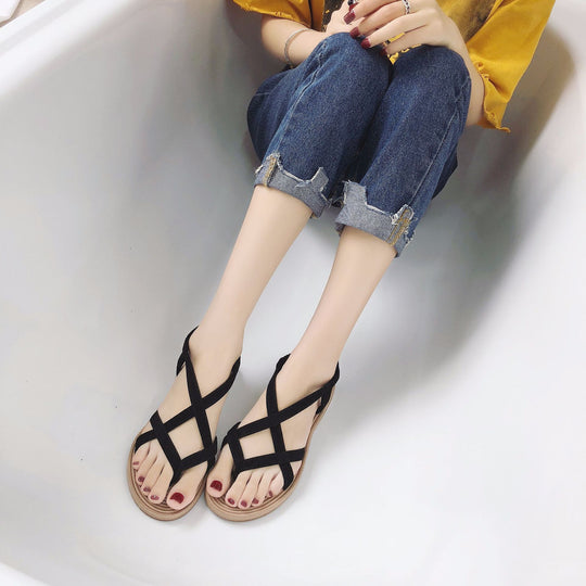 Damen nan Riemchensandalen mit elastischem Fersenriemen und gedämpftem Komfortfußbett R&B