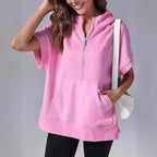 Damen Lässiger Kapuzenpullover mit Reißverschluss und praktischen Taschen R&B