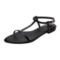 Damen elegante T-Strap Sandalen mit verstellbarem Riemen und komfortabler Sohle R&B