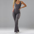 Damen Eleganter Jumpsuit mit figurbetonendem Schnitt und flared Beinen R&B