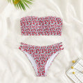 Damen Bandeau-Bikini mit modischem Rüschendesign und hoher Taille