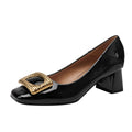 Damen elegante Lackpumps mit dekorativer Schnalle