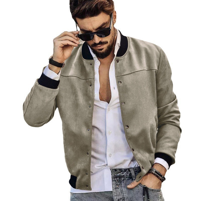 Herren sportliche Collegejacke mit seitlichen Reißverschlusstaschen R&B