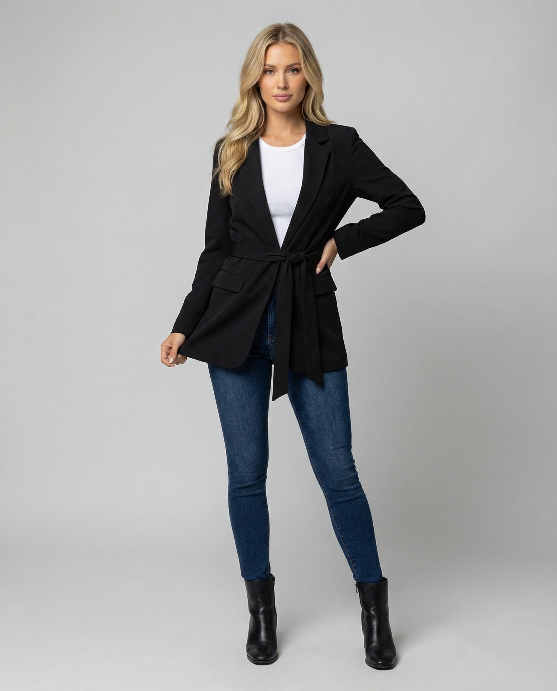 Damen Blazer Damen sportlich elegant mit Gürtel