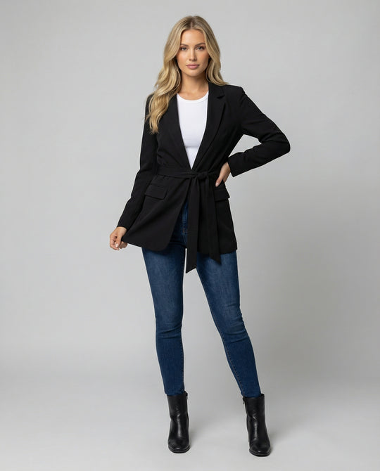 Damen Blazer Damen sportlich elegant mit Gürtel