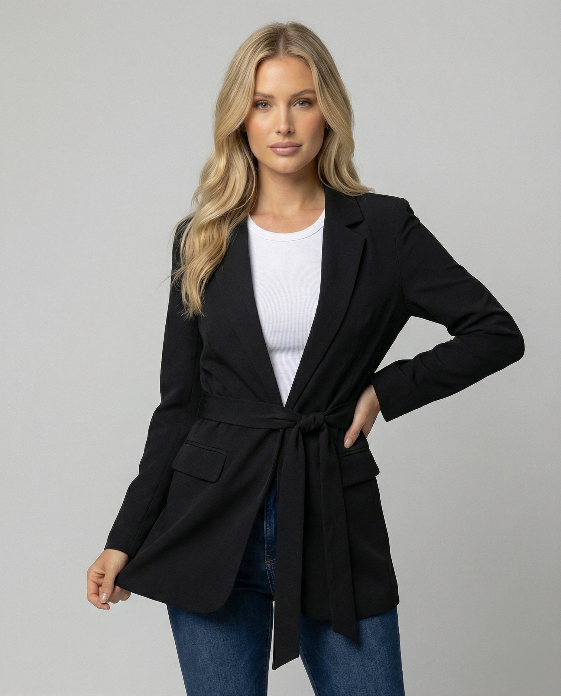 Damen Blazer Damen sportlich elegant mit Gürtel