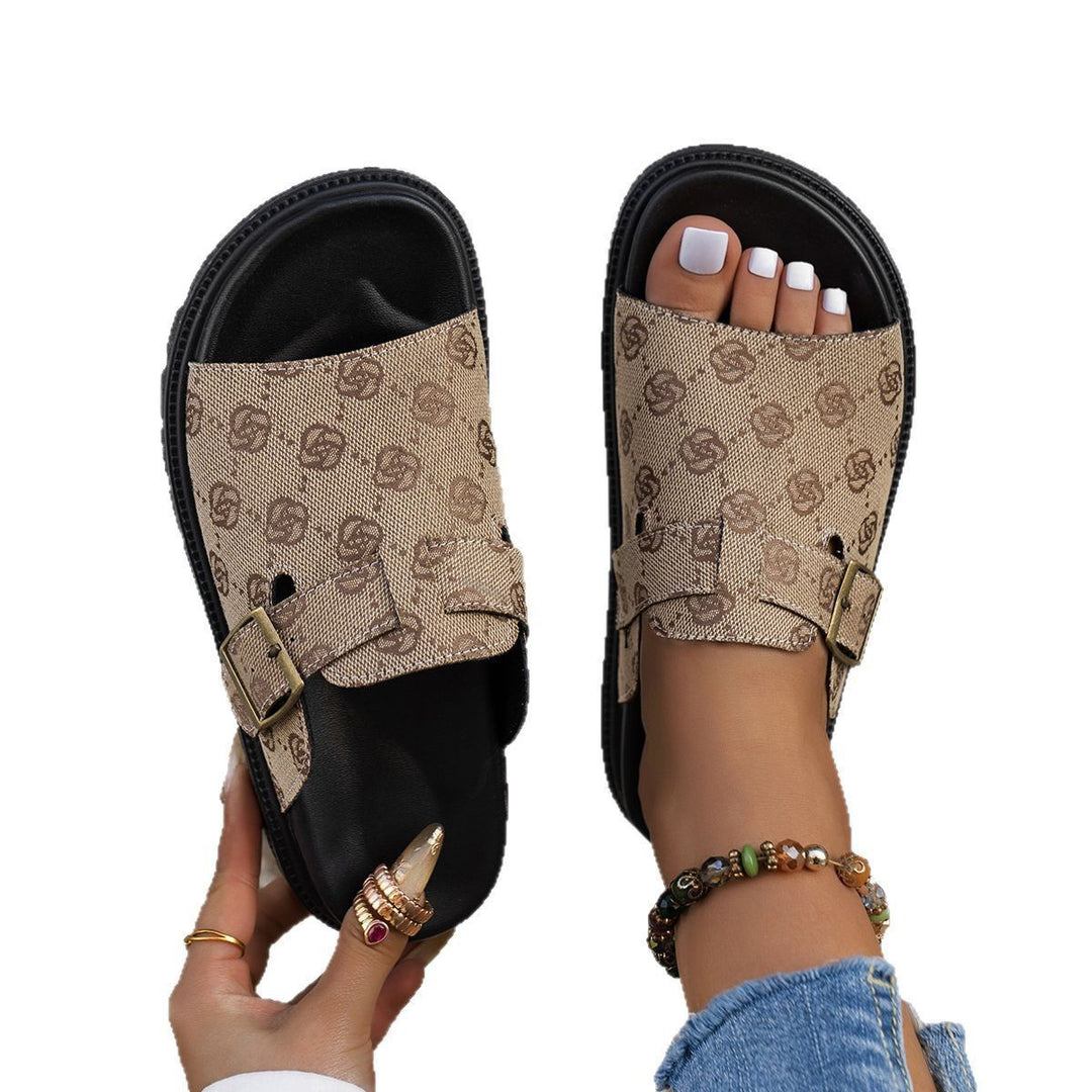 Damen Komfortable Slide-Sandalen mit modischem Riemendesign R&B