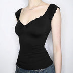 Damen elegantes Oberteil mit Rüschendetails und schulterfreiem Design R&B