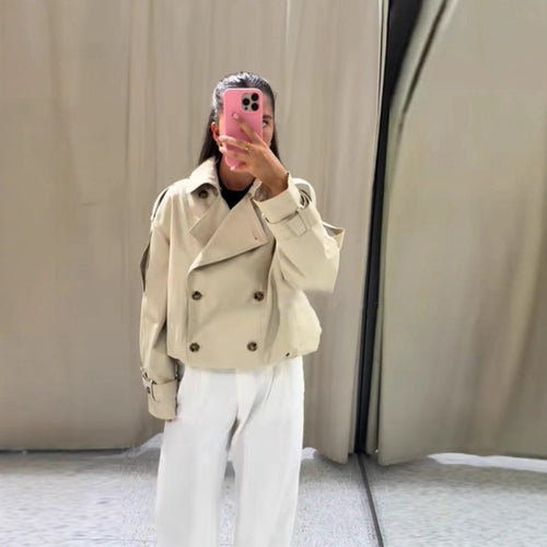 Damen Modische Outdoor-Jacke mit elegantem Kunstfellkragen R&B