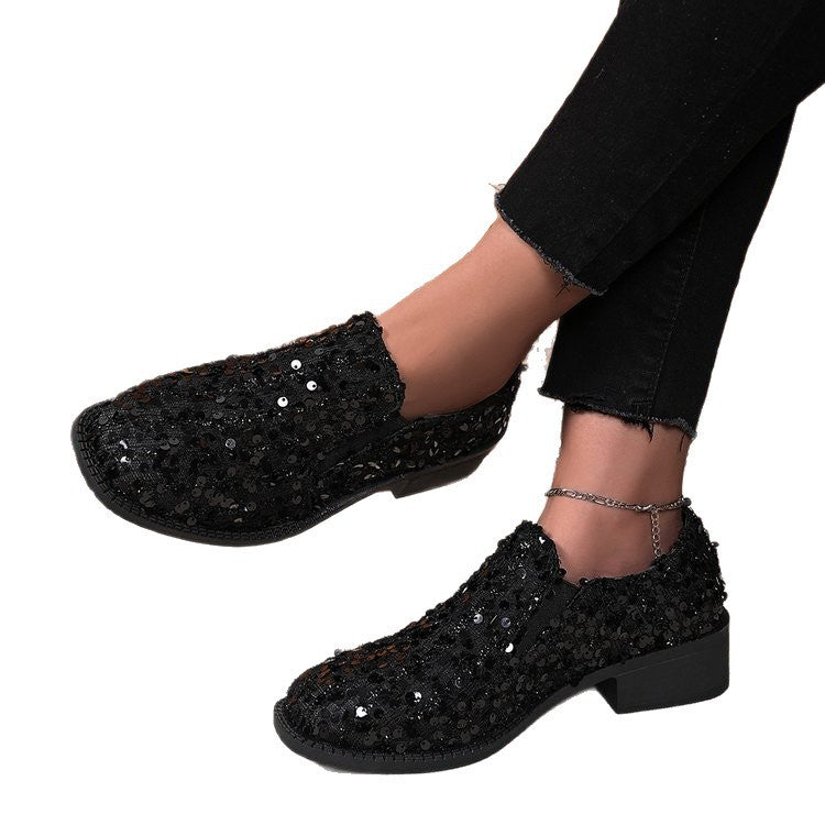Damen Glitzernde Mokassins mit funkelnden Pailletten R&B