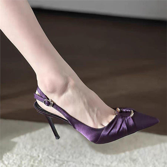 Damen Slingback High Heel Schuhe mit dekorativem Knotendesign R&B