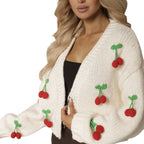 Damen Verspielter Strick-Cardigan mit dekorativen Details