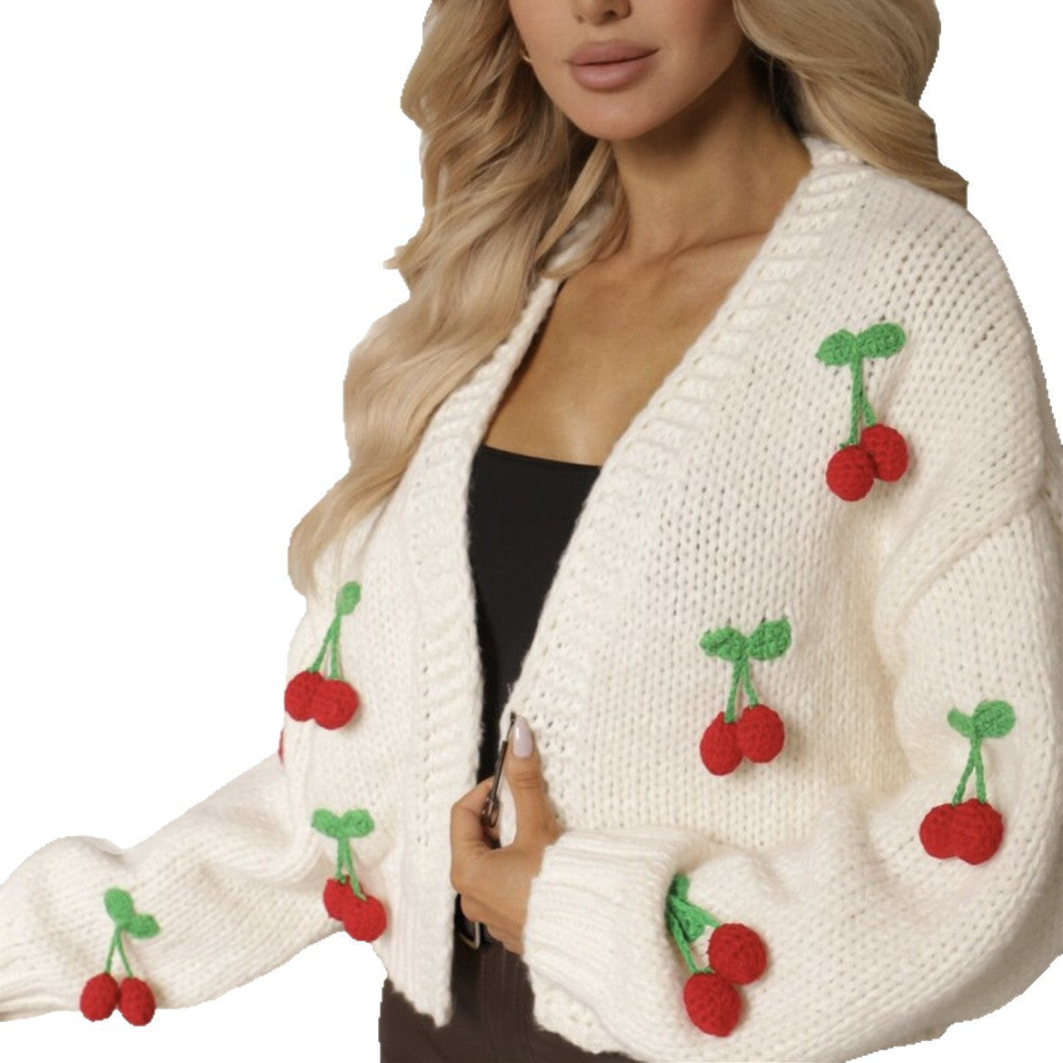 Damen Verspielter Strick-Cardigan mit dekorativen Details