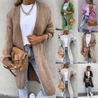 Damen Offene Strickjacke mit groben Maschen und lässigem Schnitt R&B