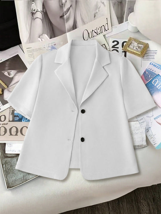 Damen Kurzärmelige Blazerjacke aus leichtem Material R&B