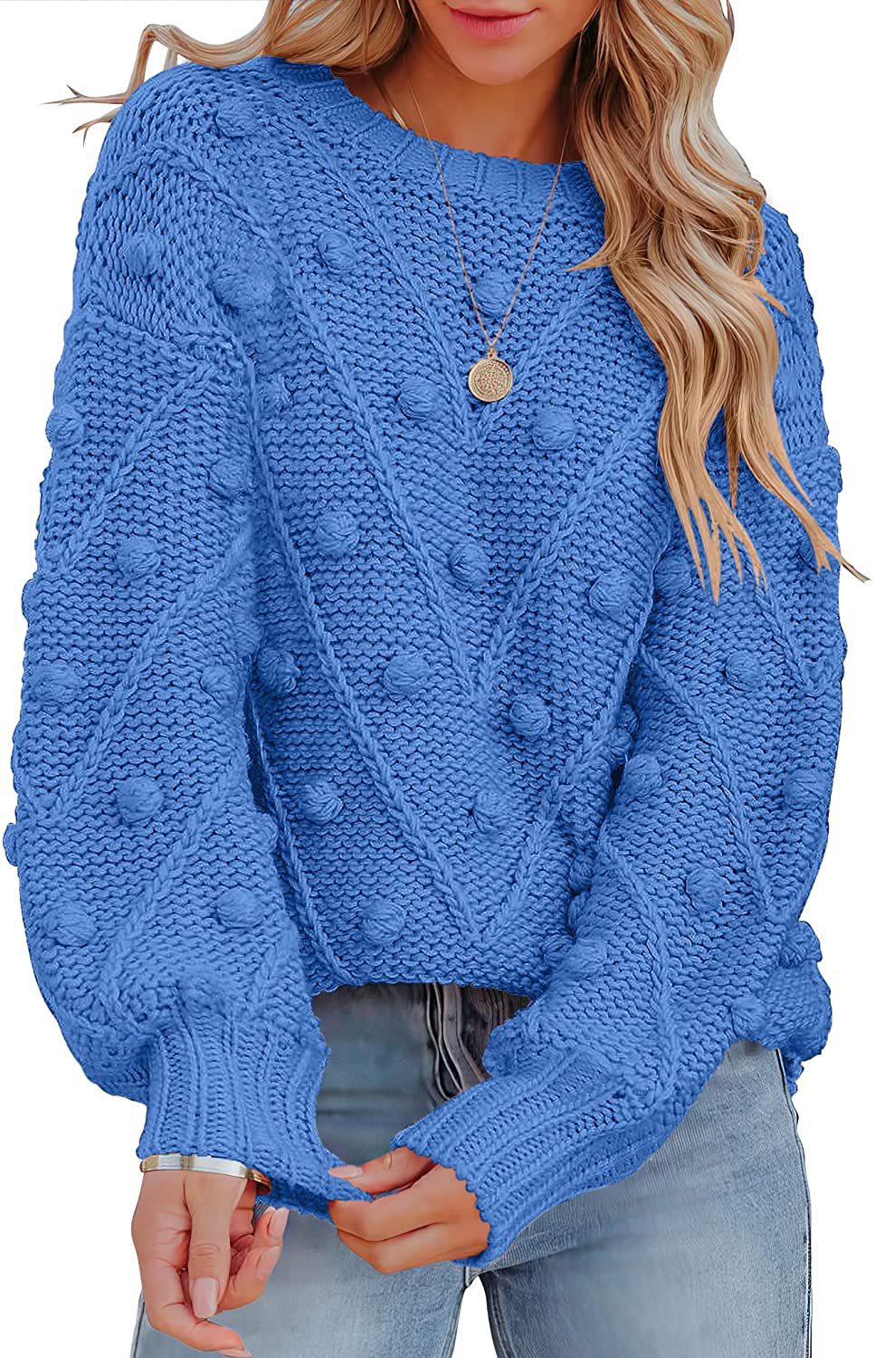 Damen stylischer Strickpullover mit strukturiertem 3D-Muster R&B
