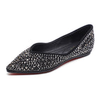 Damen elegante Ballerinas mit funkelnden Strassapplikationen