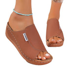 Damen Trendige Slip-On Sandalen mit modischer Überlappung und komfortablem Fußbett R&B