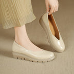 Damen bequeme Slip-On Ballerinas mit modischem Plateau R&B