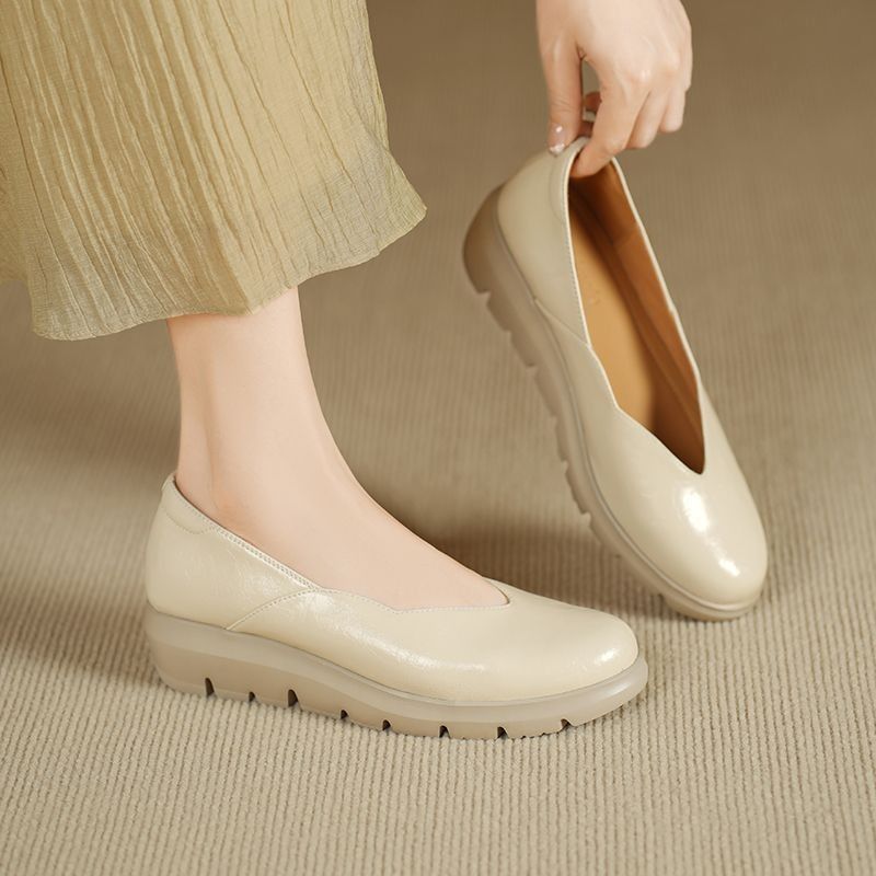 Damen bequeme Slip-On Ballerinas mit modischem Plateau R&B