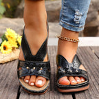 Damen Komfortable Clogs mit floralem Cut-Out-Design R&B