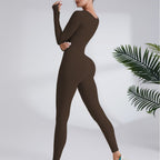 Damen Leggingsanzug mit elegantem Quadrat-Ausschnitt und figurbetonendem Schnitt R&B