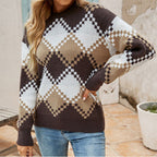R&B | Karierter Strickpullover im Vintage Look