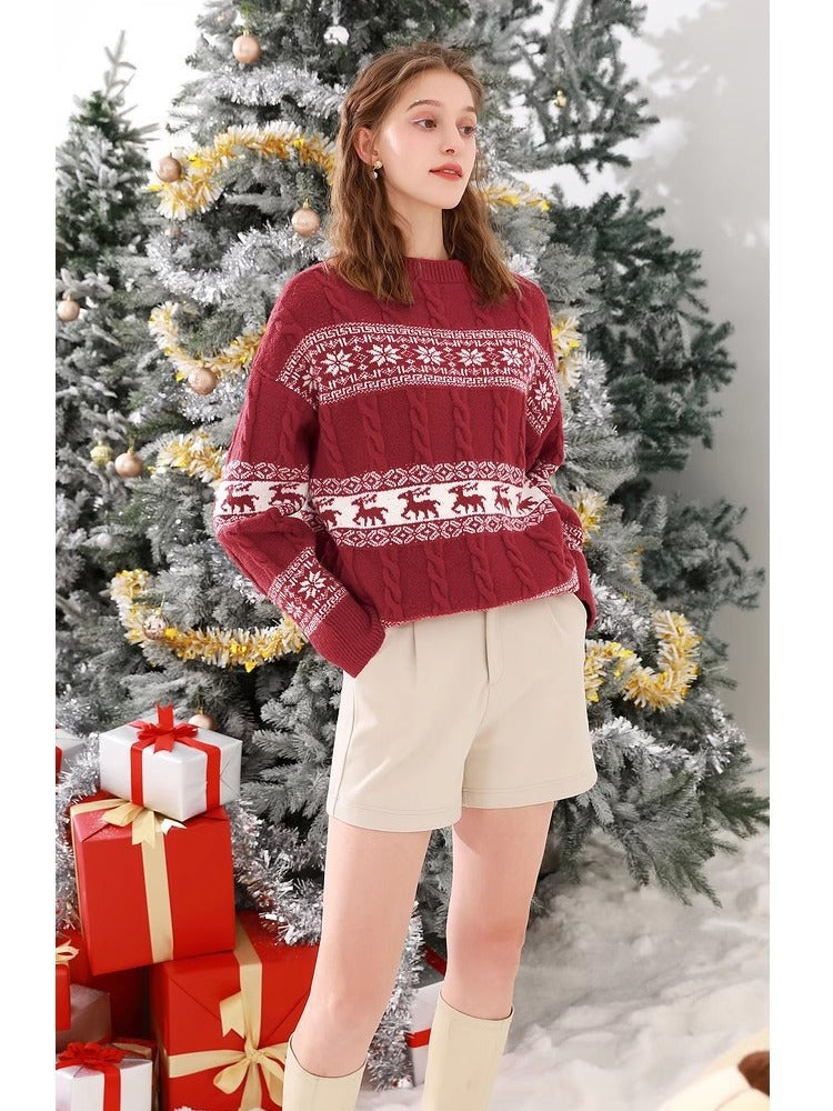 Damen Pullover mit festlichem Weihnachtsdesign R&B