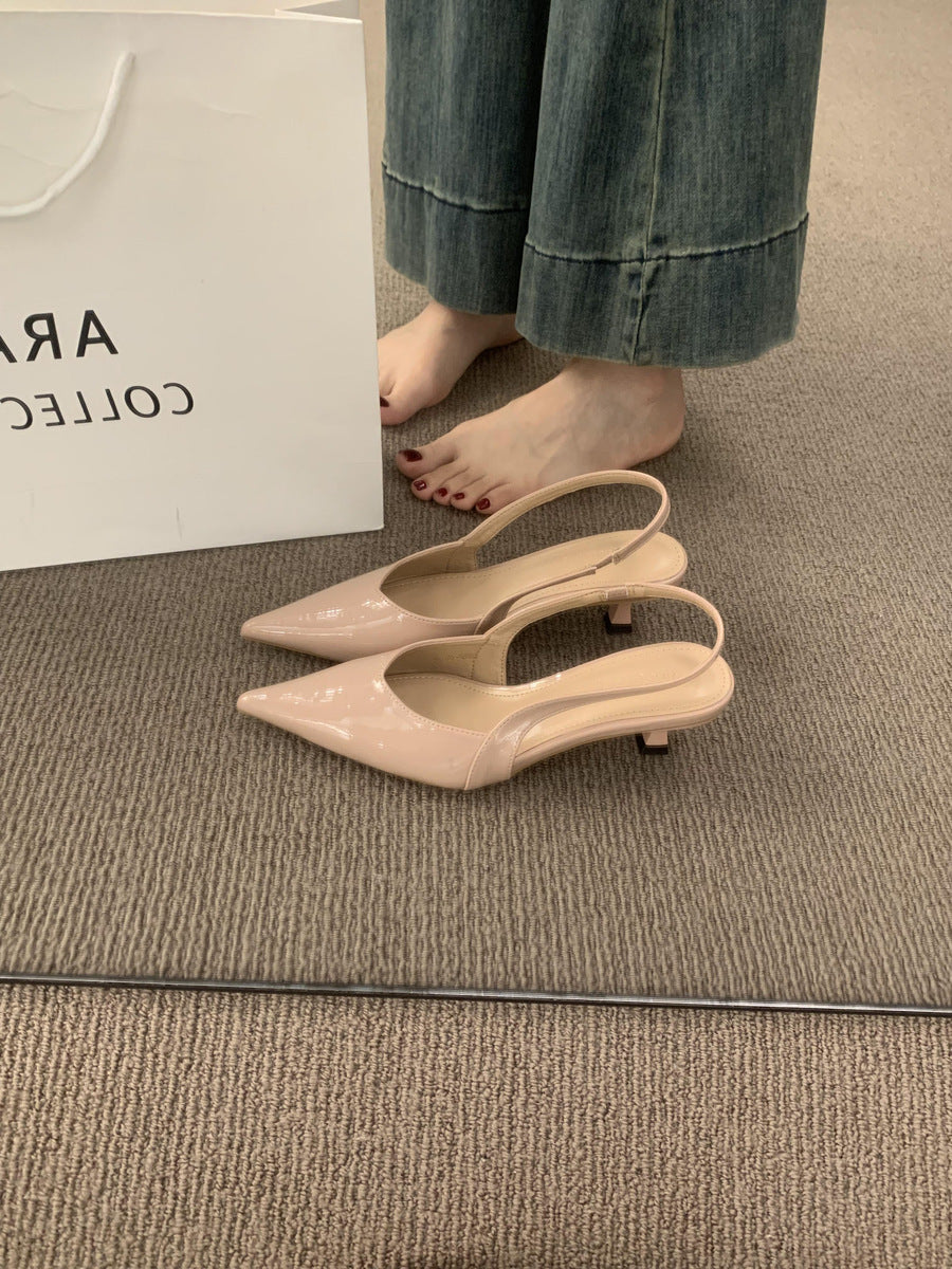 Damen Slingback-Pumps mit elegantem Design und glänzender Oberfläche R&B