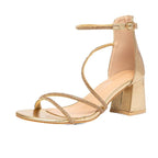 Damen elegante Sandalen mit funkelnden Riemchen und stabilen Blockabsätzen R&B