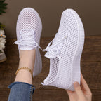 Damen nan atmungsaktiver Mesh-Slip-On Sneaker mit elastischer Schnürung und flexibler Profilsohle R&B