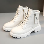 Damen hochwertige Lederstiefeletten mit seitlichem Reißverschluss R&B