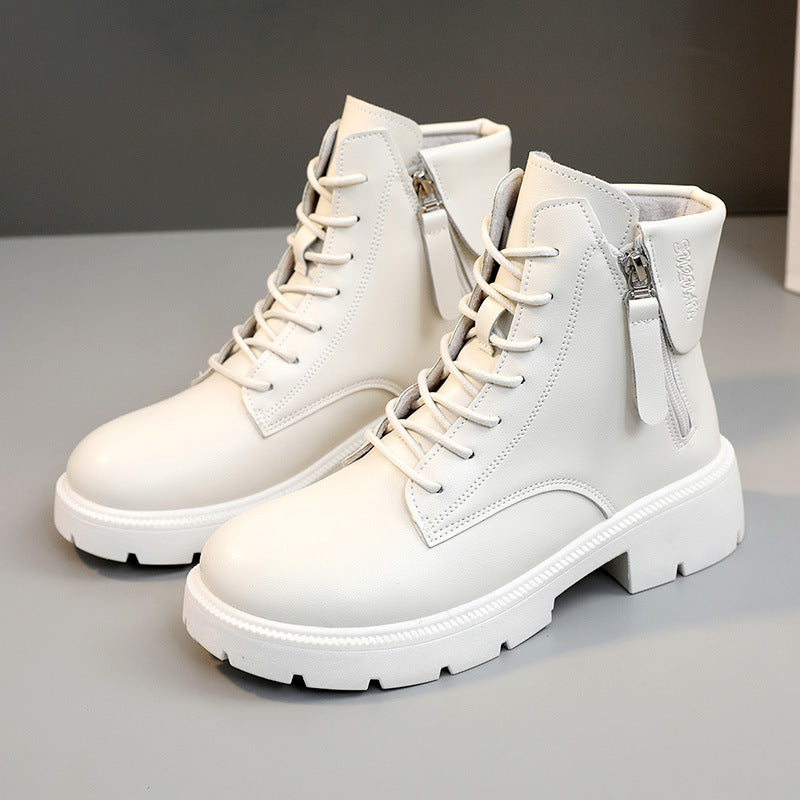 Damen hochwertige Lederstiefeletten mit seitlichem Reißverschluss R&B