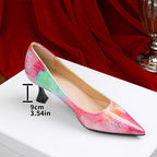 Damen spitze High Heels mit buntem Schlangen-Design R&B