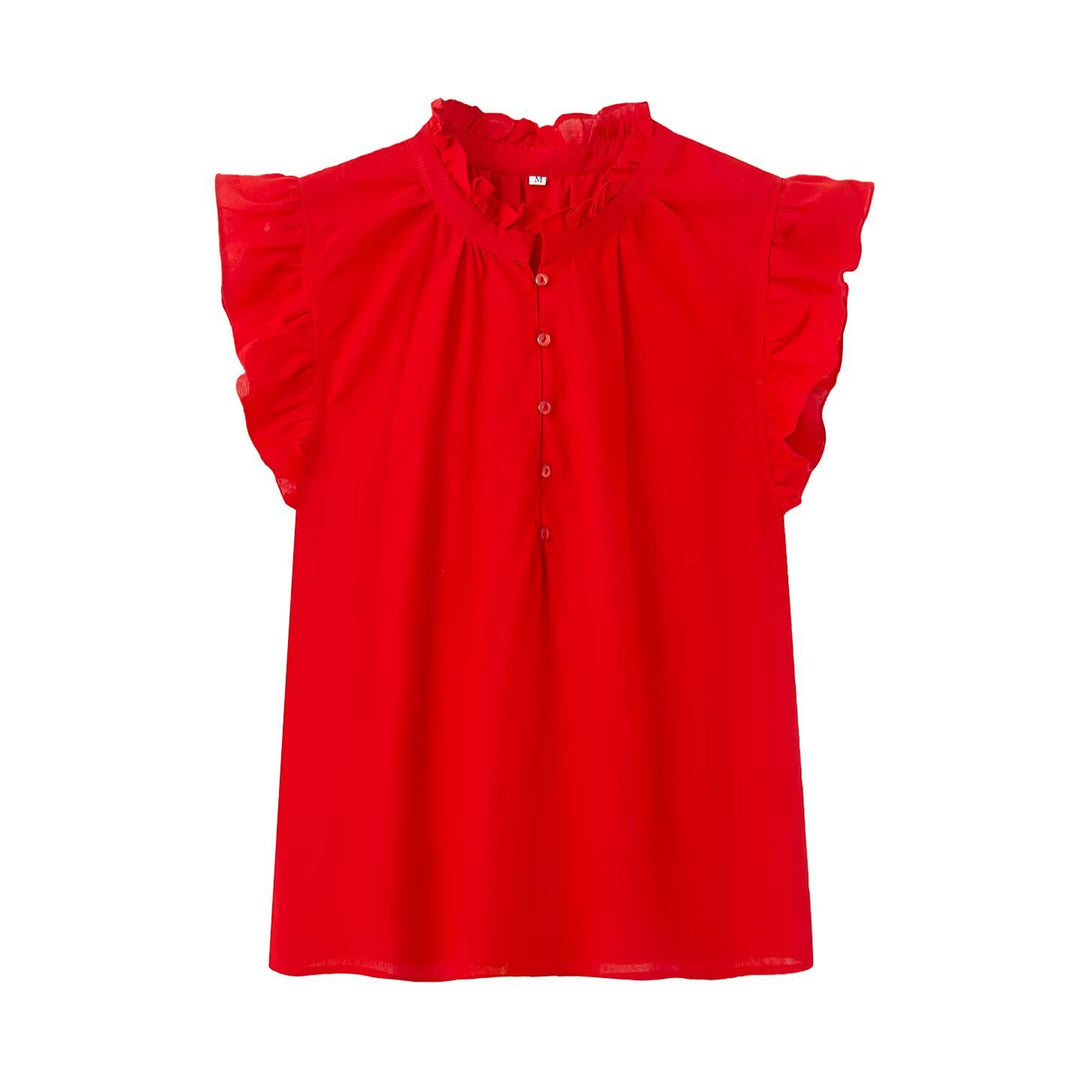 Damenbluse mit Rüschendetails und Knopfleiste R&B