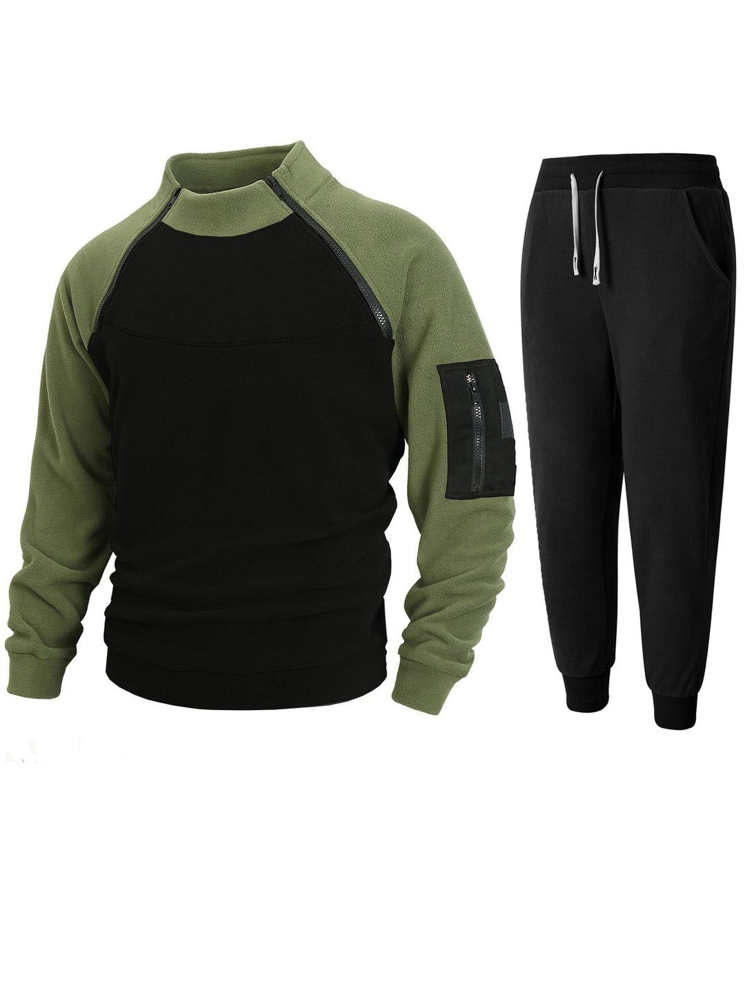Herren Sportliches Oberteil mit funktionalem Reißverschluss und komfortabler Jogginghose R&B