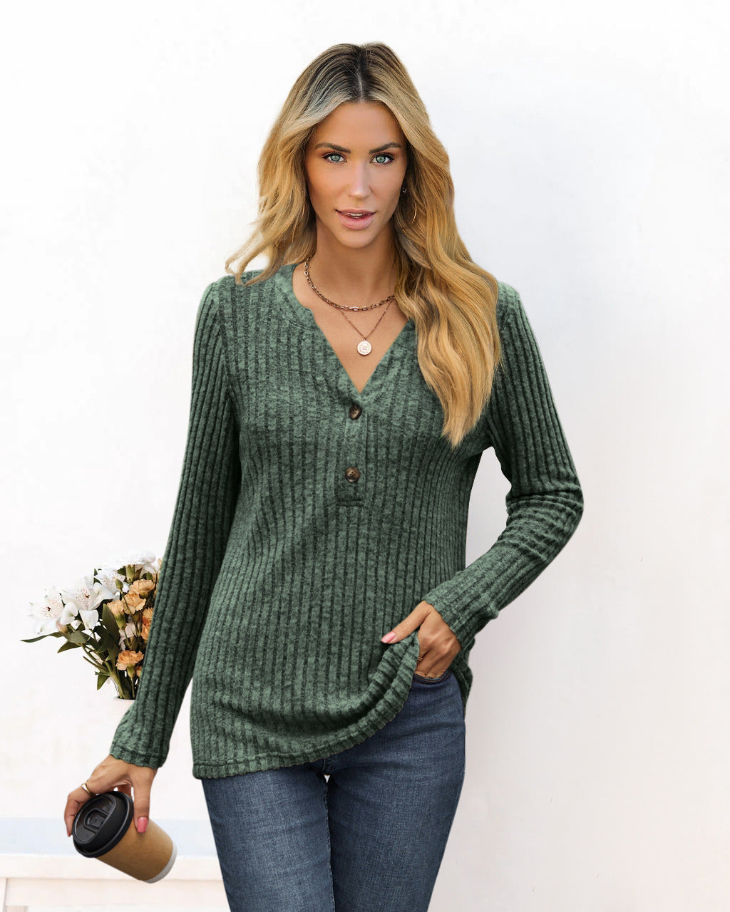Damen lässiges Langarmshirt R&B