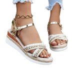 Damen Wedge-Sandalen mit funkelndem Riemendesign R&B