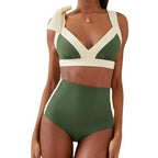 Damen Hoch geschnittener Bikini mit elegantem Wickeldetail R&B