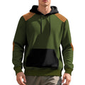Herren nan urbaner Waffelstrick-Kapuzenpullover mit Kängurutasche und Besatz R&B