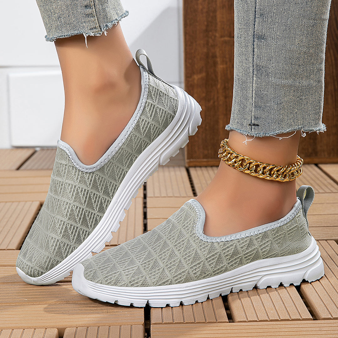Damen Slip-On Sneakers mit atmungsaktiver Gewebeoberfläche R&B