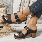 Damen Offene High-Heel Sandalen mit verstellbarem Riemendesign R&B