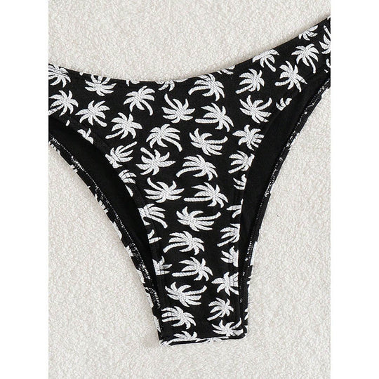 Damen Triangel-Bikini mit floralem Design und verstellbaren Bindebändern R&B